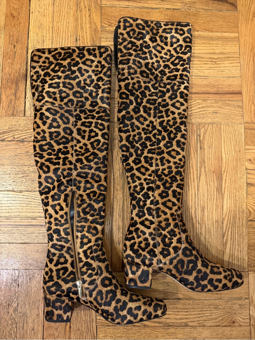 Sam Edelman Leopard Print Over-the-Knee Boots - Brown & Black size 7.5